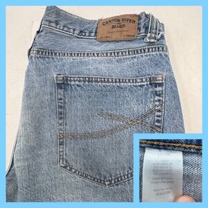 Canyon River Blues Mens Loose Straight Light Wash Denim Jeans Size 38x34‎